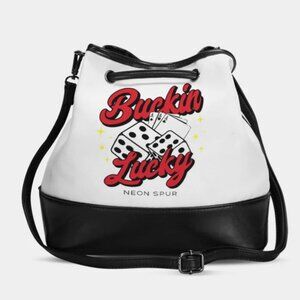 Neon Spur Buckin Lucky Drawstring Bucket Bag